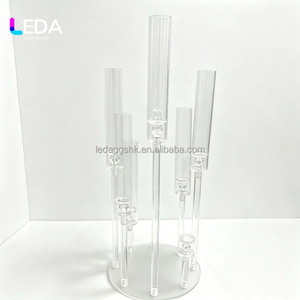 LEDA 8-arm Clear Acrylic Wedding Candle Holder <b>Candelabra</b> Wedding Centerpiece for Events Decor - Product Image 2