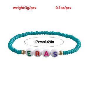 Pulsera de letras con cuentas de semillas coloridas bohemias Fearless Evermore <span class=keywords><strong>Antihero</strong></span> Reputation Swiftie Taylor pulseras para mi hija - Product Image 5