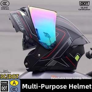 Casco Modular para Motocicleta con Mentonera Abatible, Certificado DOT ECE, para Hombres, Mujeres y Adultos, para Viajes - Product Image 3