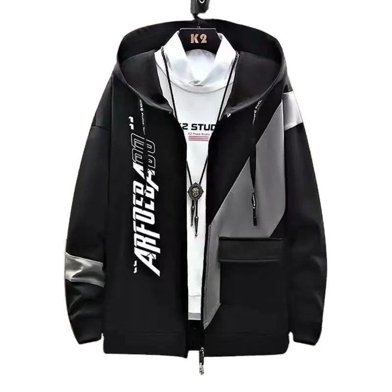 Hooded Sweater 2021 New Autumn And Winter Black Large Size Men's Fashion Trendy Brand Printed Hoodie