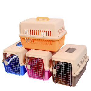 Patrón sólido Botón a presión Ecológico Pet Airline Travel Crates Jaula de transporte de plástico para mascotas medianas y grandes - Product Image 4