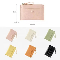 Diskon besar Cossni dompet gelang warna-warni kulit asli dompet tempat kartu motif buaya untuk wanita