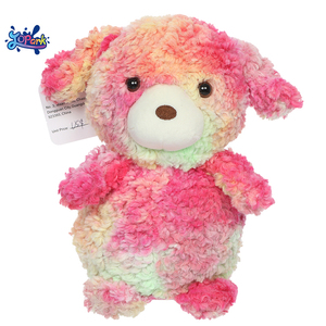 Jopark EN71 ODM mignon Tie-Dye chiot en peluche doux tissu rempli PP coton vente chaude couleur bonbon accessoires brodés - Product Image 1