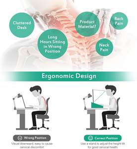 بيع بالجملة الخيزران للمكتب 3 ارتفاعات قابلة للتعديل ، رافف شاشة كمبيوتر مع رف تخزين من مستويين - Product Image 3
