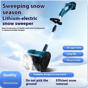 Brosse à neige électrique sans fil rechargeable portable, moteur sans balais, pelle à neige manuelle, balayeuse, qualité bricolage pour la maison, batterie - Product Image 2