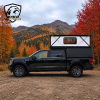 Huntoo Capote de camping quatre saisons à coque en aluminium grande capacité pour pick-up Tacoma Ford F150 Ram 1500 Tundra Silverado