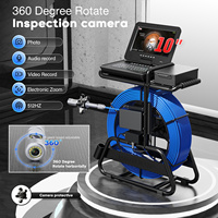 Caméra d'inspection de canalisation à double objectif 50M, écran IPS 10 pouces, rotation 360°, sonde 32mm, câble 7mm, localisateur 512Hz, compteur métrique, DVR