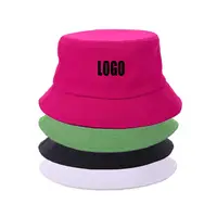 Chapéu unissex de algodão, atacado, logotipo personalizado, sólido, para viagem, ao ar livre, aba larga, chapéu de balde