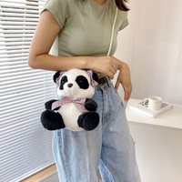 Sac à dos en peluche panda mignon personnalisé OEM, sac à bandoulière en peluche douce, sac à dos de voyage Kawaii pour enfants, filles, femmes