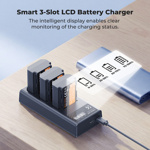 Batería para Cámara K&F Concept de 2280 mAh para Sony NP-FZ100, Juego de Cargador con Pantalla LCD y Tres Ranuras para Baterías, Puertos USB/Tipo-C - Product Image 3