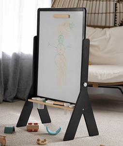 Chevalet d'artiste 3-en-1 en bois pour enfants, double face, réglable en hauteur, pour peinture - Product Image 2