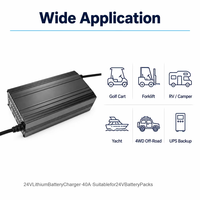 Pengisi Daya Baterai Lifepo4 Pintar 24V40A dengan Proteksi Hubung Singkat, Pengisi Daya Lithium 25.2V29.2V29.4V untuk Truk Pallet, AGV, Robot