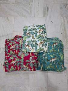 Tissu en coton sergé 100% lavé, imprimé à la main, géométrique abstrait, tissé à la main, poids moyen, pour rideaux, oreillers, sacs - Product Image 2