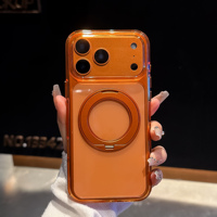Casing HP Kristal Bening Grosir dengan Stand Putar 360 Derajat, Cincin Magnet, dan Pengisian Daya Nirkabel untuk iPhone 15 16 17 17P 17PM 18P 18PM 18