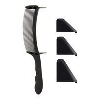 Peigne de barbier à queue de rat pour hommes, pour positionnement précis, coupe de cheveux à plat, finition à l'huile, bord convexe, en plastique, usage professionnel en salon