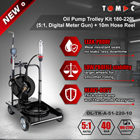 TOMAC 5:1 Pnömatik Yağ Pompası Arabası Seti (180-220L Variller için) 10M Hortum Makarası ve Dijital Ölçer Tabancası ile Otomotiv Aletleri