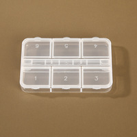 Boîte de rangement à 6 compartiments 77,7x50,5x11,1mm – Organisateur en plastique transparent en gros pour perles, quincaillerie et jouets