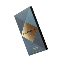 Caja de embalaje de papel UV de lámina de oro a todo color para Barra de Chocolate oscuro caja de barra de Chocolate de Dubái en relieve de cartón de grado alimenticio