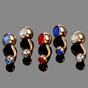 Bán sỉ phụ nữ bụng nhẫn thép không gỉ Đôi Đá Quý rốn Nhẫn tùy chỉnh nút bụng Nhẫn piercing đồ trang sức - Product Image 4