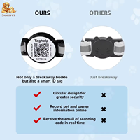 Silikon-Haustierhalsband mit Glocke und Anpassbarem QR-ID-Tag, IP67 Wasserdicht, Reflektierender GPS-Tracker für Katzen und Hunde