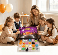 Calendrier de compte à rebours d'Halloween 2026 : Boîte mystère de jouets anti-stress Squishy Poke Fidget, cadeau surprise pour enfants