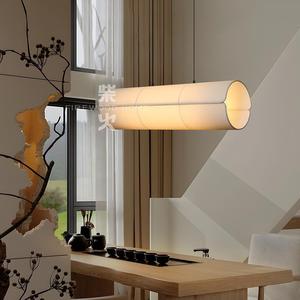 Lustre de style chinois pour salon de thé, long luminaire suspendu LED blanc pour restaurant zen, éclairage de comptoir de bar - Product Image 4