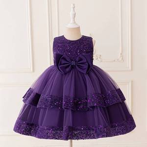 Robe de princesse HESPER pour enfant, en polyester à paillettes, robe de demoiselle d'honneur, robe de performance pour petite fille, robe de soirée formelle pour enfant, robe de danse pour enfant - Product Image 5