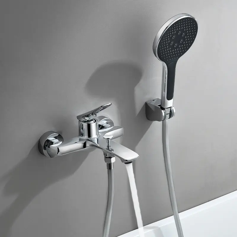 Sıcak satış krom duvara monte duş mikser seti sıcak ve soğuk su musluk bataryası banyo küveti duş musluk