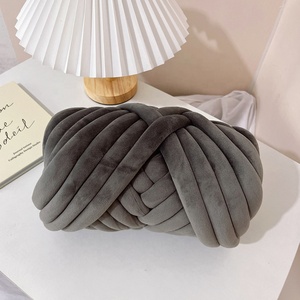 Lotus Yards-Manta tejida a mano, hilo grueso y corto de algodón y terciopelo, 250g, 3cm, venta al por mayor - Product Image 4