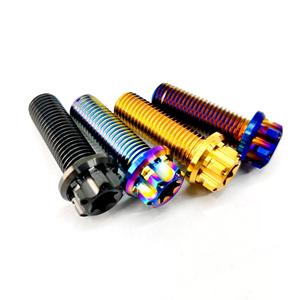 TC4 <span class=keywords><strong>Titanium</strong></span> Aloi CNC M6 M8 M10 PVD Hex Torx Flange kepala sekrup/baut polos untuk reparasi sepeda sepeda motor modifikasi mobil - Product Image 2