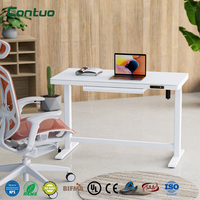 Tables de bureau en verre électriques avec tiroir, hauteur réglable, bureau debout pour ordinateur, bureau à moteur unique