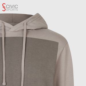 Sweat à capuche personnalisé pour hommes en coton épais patchwork, fermeture éclair de couleur contrastée, sweat à capuche imprimé, OEM/ODM disponible - Product Image 3