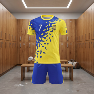 Maillot de football personnalisé RUIWO pour homme, 100 % polyester respirant, col rond, manches courtes, uniforme de football d'été, impression numérique rapide - Product Image 3
