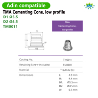 CADCAM Multi-Unités Dentaires MUA Ti Base pour Prothèses Temporaires Adin Implants Dentaires en Titane Usiné CNC avec OEM ODM