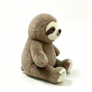 Customized Soft brown sloth stuffed toy, Smiling sloth plush doll, Fluffy realistic sloth plush - Product Image 4