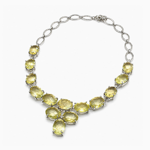 925 Sterling Silver Lemon Topaz <b>Statement</b> <b>Necklace</b> Handmade Gemstone Jewelry for Women - Product Image 3