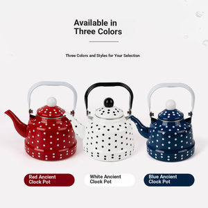 Classic Beautiful Enamel Tea <strong>Kettle</strong> 2.5L Charming Bloom Illustration Induction Base Works <strong>on</strong> All <strong>Hobs</strong> - Product Image 5