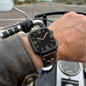 สายนาฬิกาหนังแท้ประดับหมุดสไตล์พังก์สำหรับ Apple Watch Ultra <span class=keywords><strong>2</strong></span>/Series 10 9 8 7 SE - Product Image 5