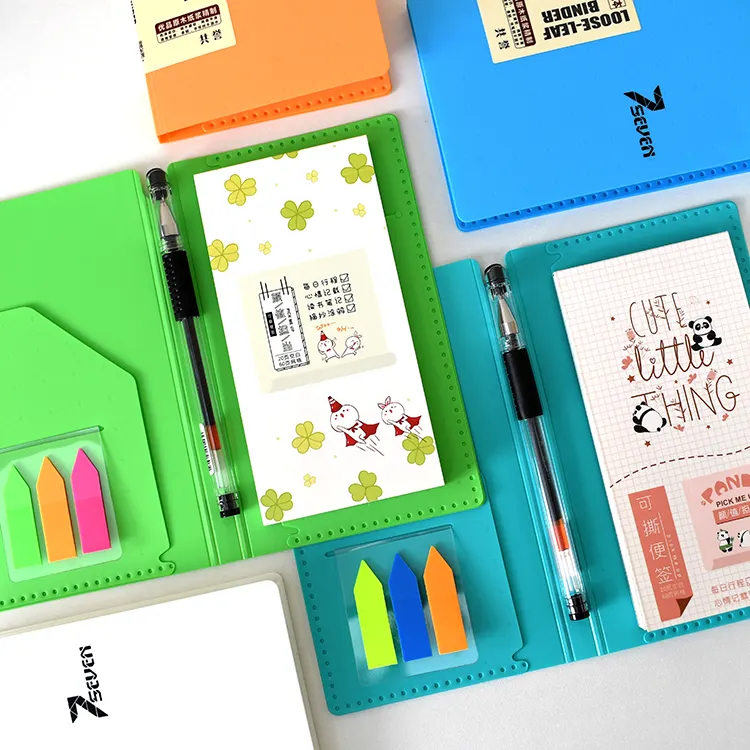 colorful sticky note notepad with removable sticky notes and pen sticky note memo pad multicolor PVC cover
