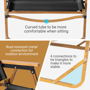 Chaise Kermit moderne avec structure en aluminium, design grainé, pliable, légère, mobilier d'extérieur pour parc et jardin - Product Image 3