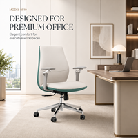 Fauteuil de bureau ergonomique moderne MINGSEAT à dossier mi-haut en cuir PU, pivotant, hauteur réglable, siège rembourré, design confortable
