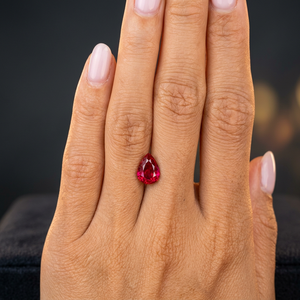 Pierre de rubis rouge de qualité supérieure, taille poire, naturelle et synthétique, tailles personnalisées pour bijoux fins - Product Image 6