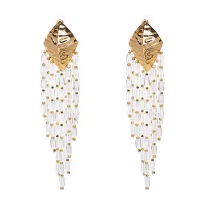 europe and america fashion beaded tassel minority style hot sale diamond drop earrings trendy banquet jewelry for women