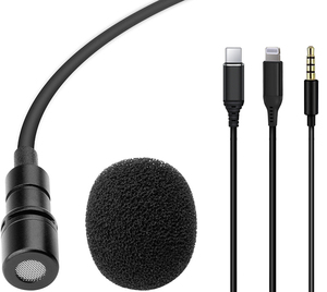 Mini microfono portatile a condensatore Lavalier con risvolto a Clip microfono cablato per IPhone IPad Smartphone registrazione <span class=keywords><strong>PC</strong></span> DSLR <span class=keywords><strong>Camera</strong></span> - Product Image 4