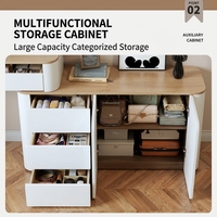 Bureau de chambre de luxe moderne avec tiroirs spacieux, gain de place, LED, écologique, ports USB, rangements multiples et prises intégrées