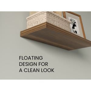 Floating Shelves Walnut 2 Shelves 1.50 In H <b>Wall</b> Mount <b>Display</b> Rack - Product Image 3
