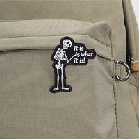 Pin Enamel Slogan Kerangka Gaya Gelap Untuk Tas, Topi, Pakaian, Dan Hiasan Penataan Pribadi