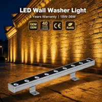 Lumière murale linéaire LED à intensité variable CCT 1800-5700K, 24W, DC24V, IP66, lumière architecturale extérieure