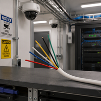كابل إنذار أمني مقاوم للأشعة فوق البنفسجية بتصنيف خارجي 18 AWG ثنائي النواة معزول بغلاف PE وموصل OFC لمراقبة الأمن المحيطي