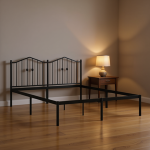 Base de Cama Rectangular King Size de Acero con Recubrimiento de Polvo Negro, Mueble de Dormitorio de Metal Industrial - Product Image 2